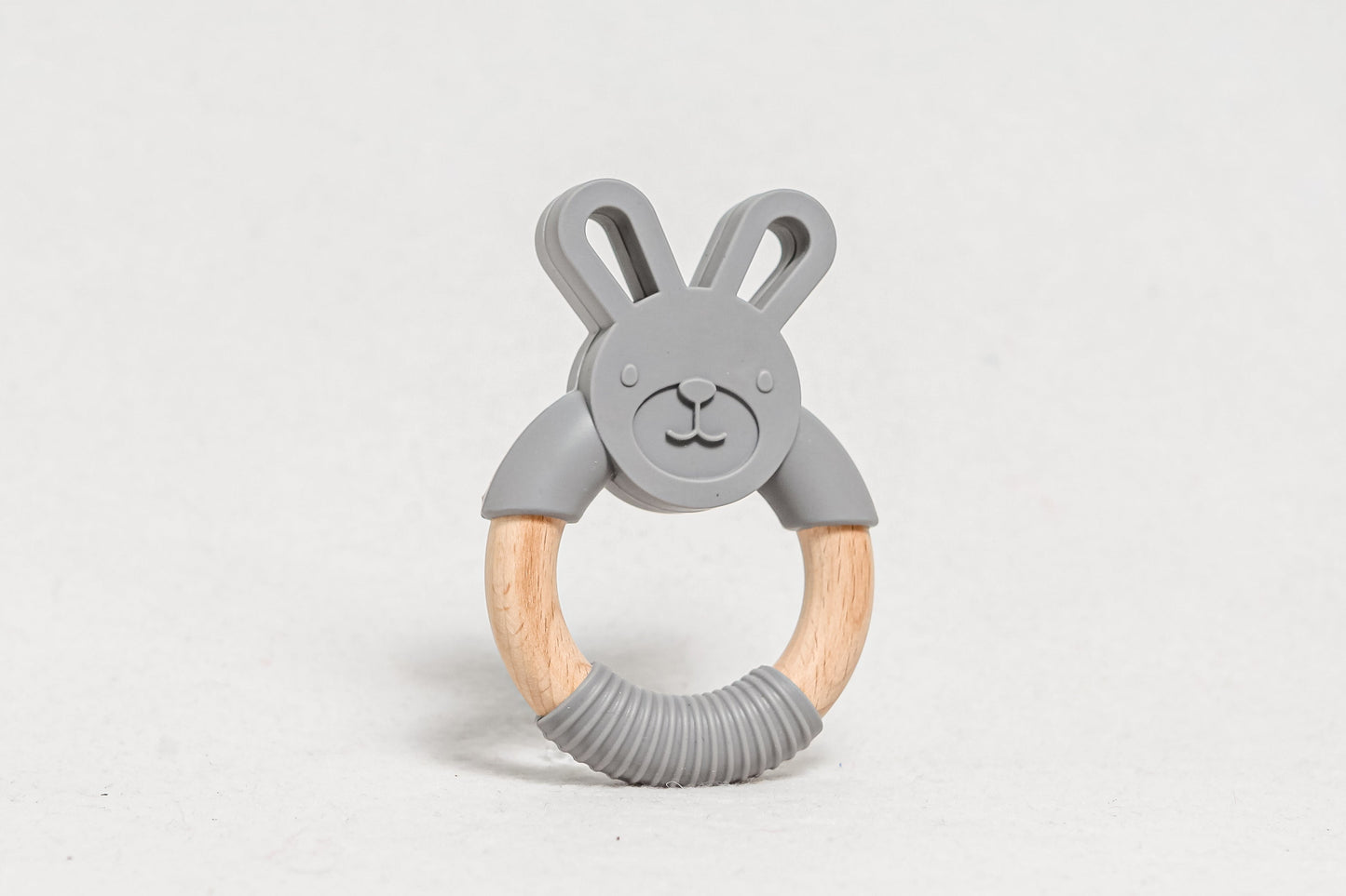 Bamboo Bunny Teether Toy - Dark Grey