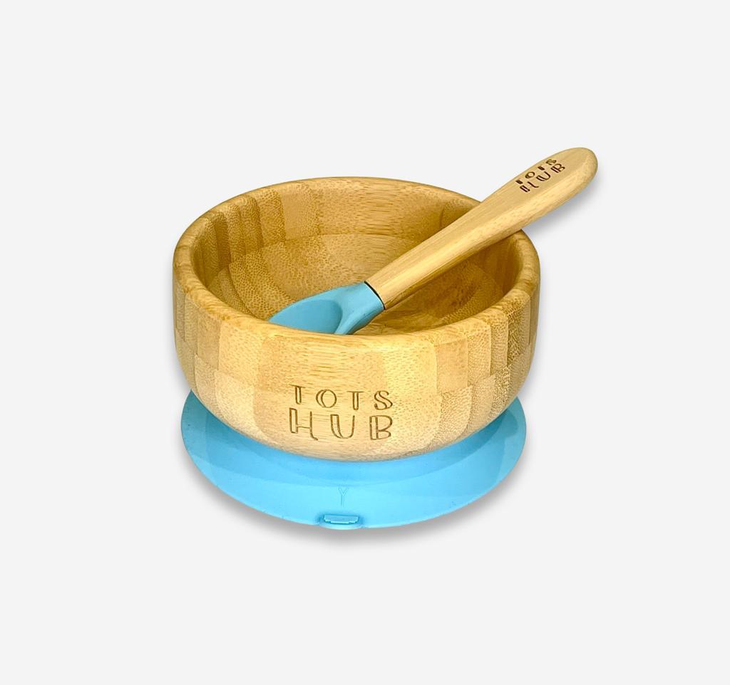 Bamboo Suction Bowl & Silicone Baby Spoon